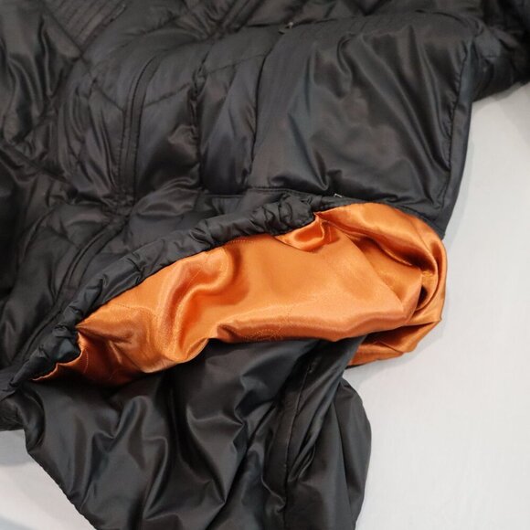 Creenstone Womens Puffer Coat Black Lined Hooded Raccoon Trim Hood Size 38/6 - Picture 8 of 16